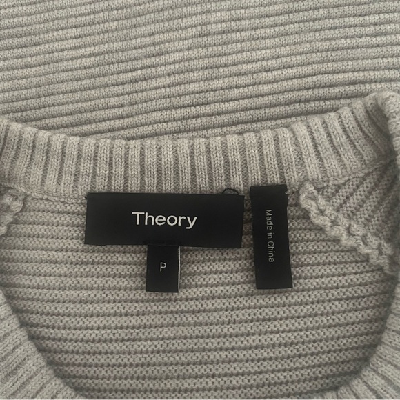 Theory Gray Wool Blend Noble Crewneck Long Sleeve Sweater Dress 37280 - Picture 7 of 10